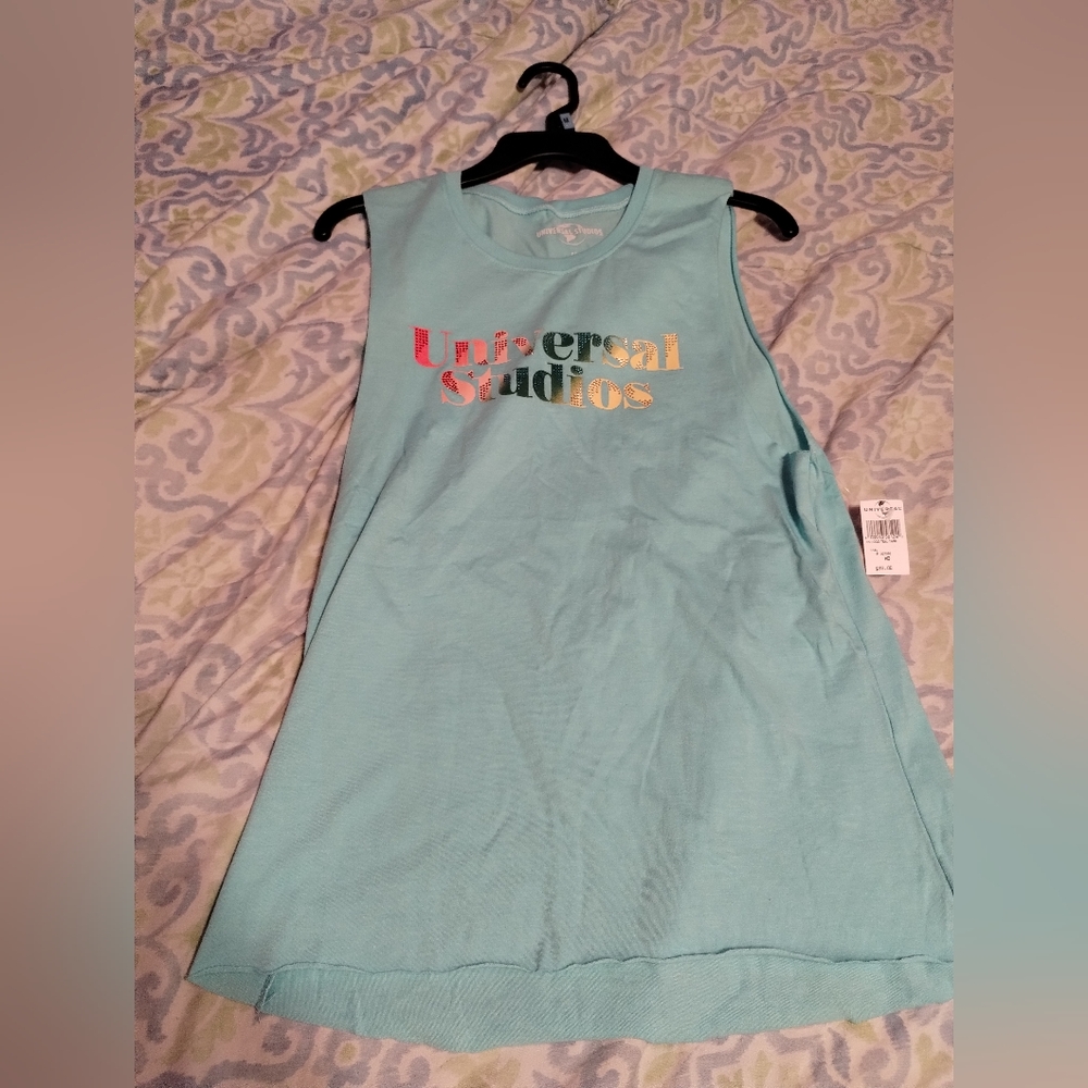 Teal Universal Studios tank top